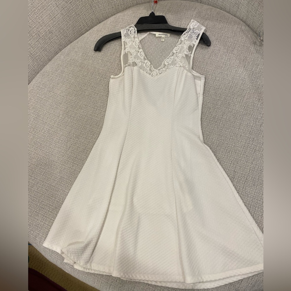 Monteau White Mini Dress Size Large